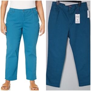 NWT Gloria Vanderbilt Amanda Classic High Rise Tapered Jeans Teal 16
